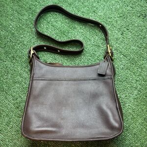 COACH 9966 Shoulder Bag Sacoche Vintage Dark brown Leather Purse VTG